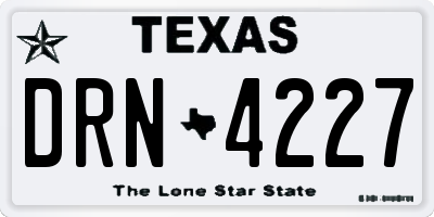 TX license plate DRN4227