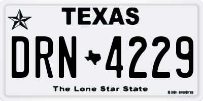 TX license plate DRN4229