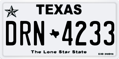 TX license plate DRN4233