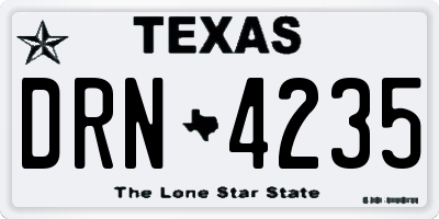 TX license plate DRN4235