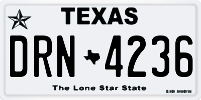TX license plate DRN4236
