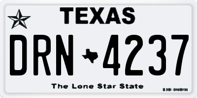 TX license plate DRN4237
