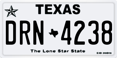 TX license plate DRN4238