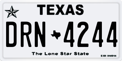 TX license plate DRN4244