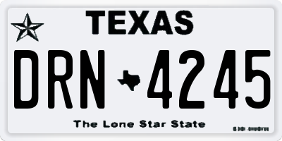 TX license plate DRN4245