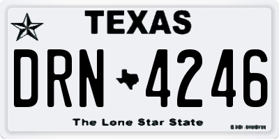 TX license plate DRN4246