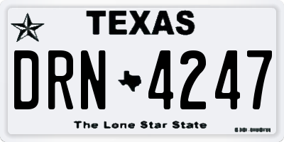 TX license plate DRN4247