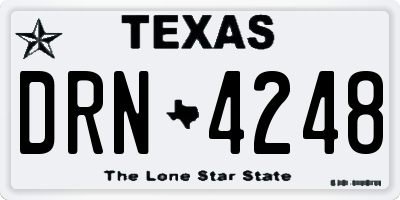 TX license plate DRN4248