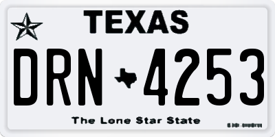 TX license plate DRN4253