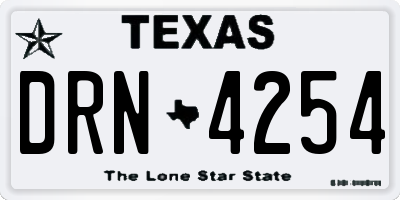 TX license plate DRN4254
