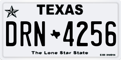 TX license plate DRN4256