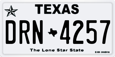 TX license plate DRN4257