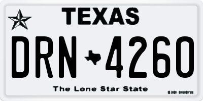 TX license plate DRN4260
