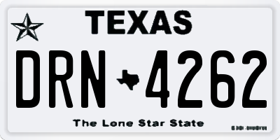 TX license plate DRN4262