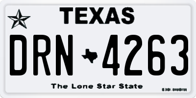 TX license plate DRN4263