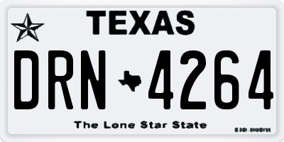 TX license plate DRN4264