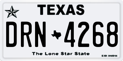 TX license plate DRN4268