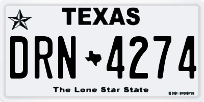 TX license plate DRN4274