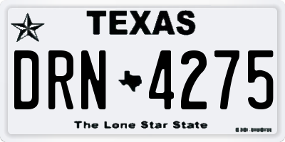 TX license plate DRN4275