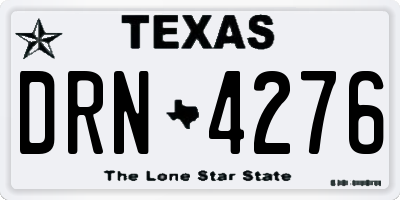 TX license plate DRN4276