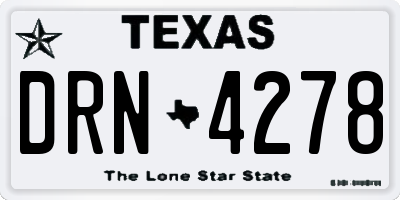 TX license plate DRN4278