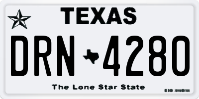TX license plate DRN4280