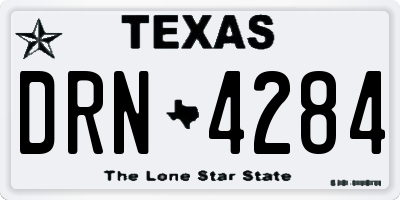 TX license plate DRN4284