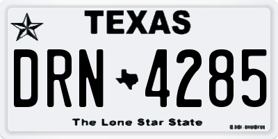 TX license plate DRN4285