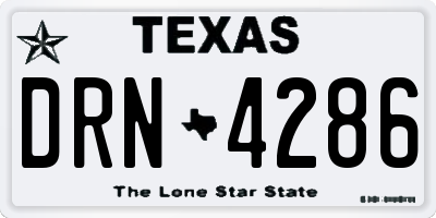 TX license plate DRN4286