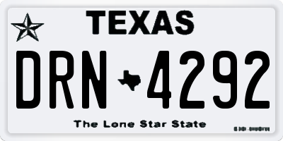 TX license plate DRN4292