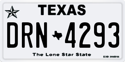 TX license plate DRN4293