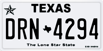 TX license plate DRN4294