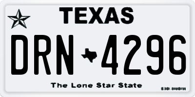 TX license plate DRN4296