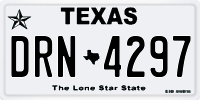 TX license plate DRN4297