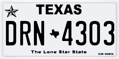 TX license plate DRN4303