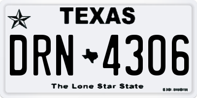 TX license plate DRN4306