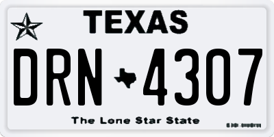 TX license plate DRN4307