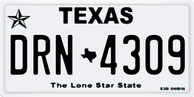 TX license plate DRN4309