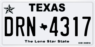 TX license plate DRN4317
