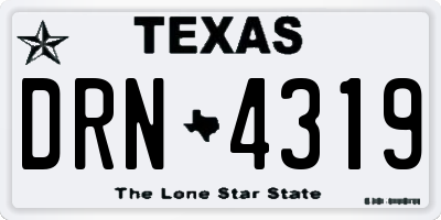 TX license plate DRN4319