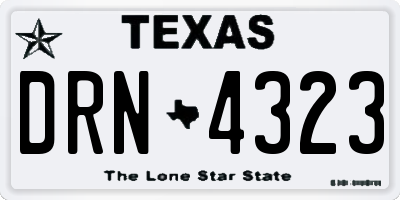TX license plate DRN4323