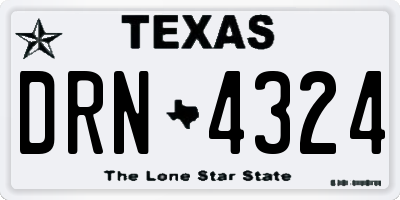 TX license plate DRN4324