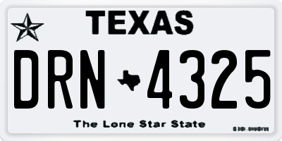 TX license plate DRN4325