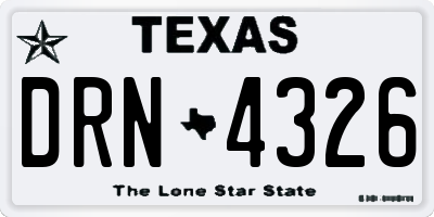 TX license plate DRN4326