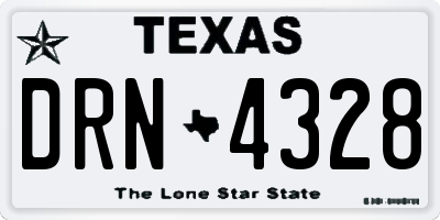 TX license plate DRN4328
