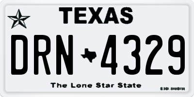 TX license plate DRN4329