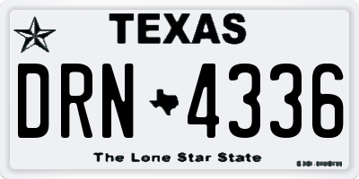 TX license plate DRN4336