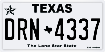 TX license plate DRN4337