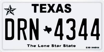 TX license plate DRN4344