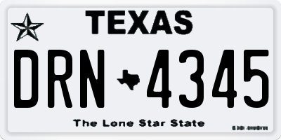 TX license plate DRN4345